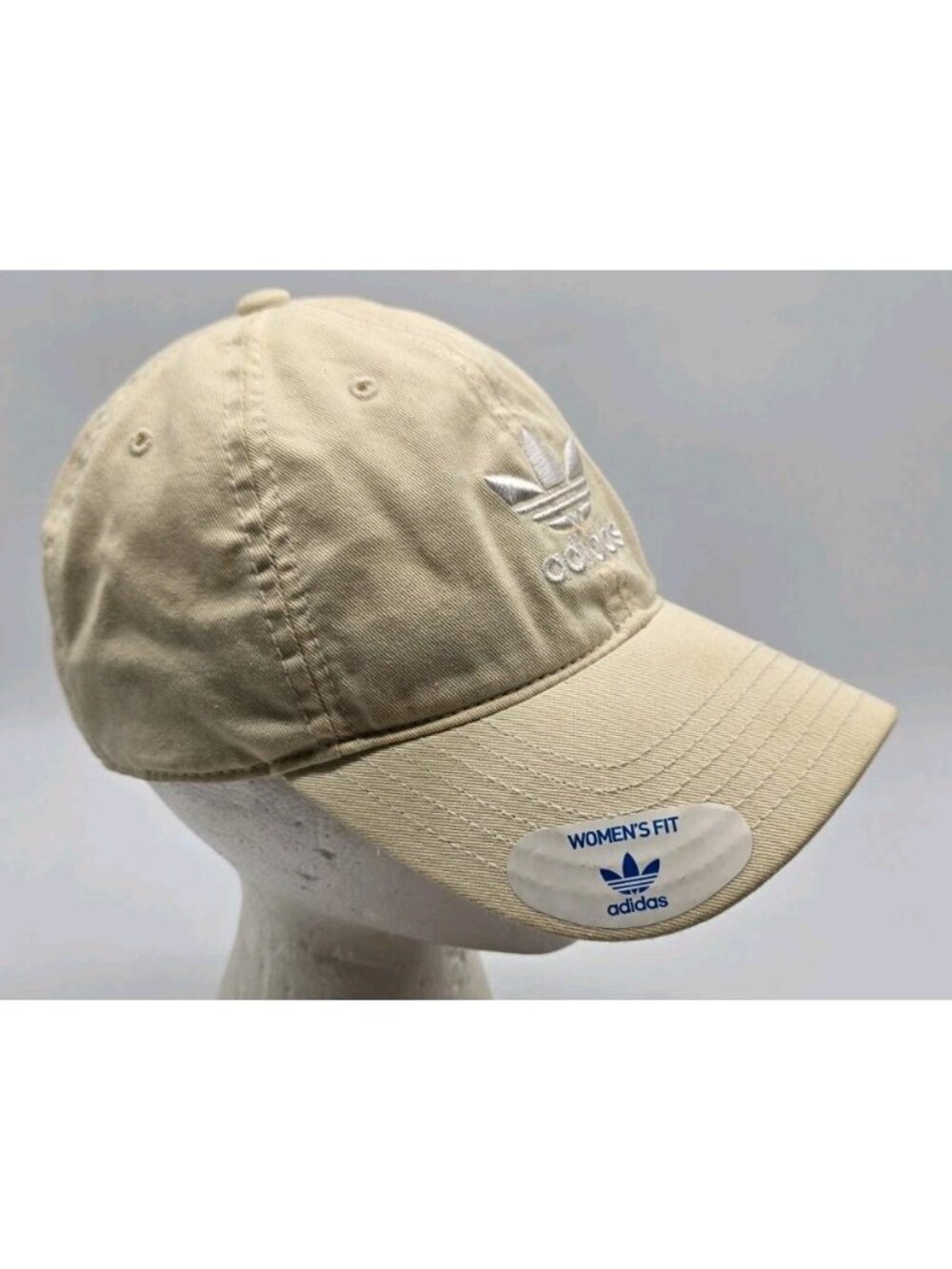 adidas Originals Relaxed Fit TREFOIL LOGO Women's Strapback Beige Hat New Unworn